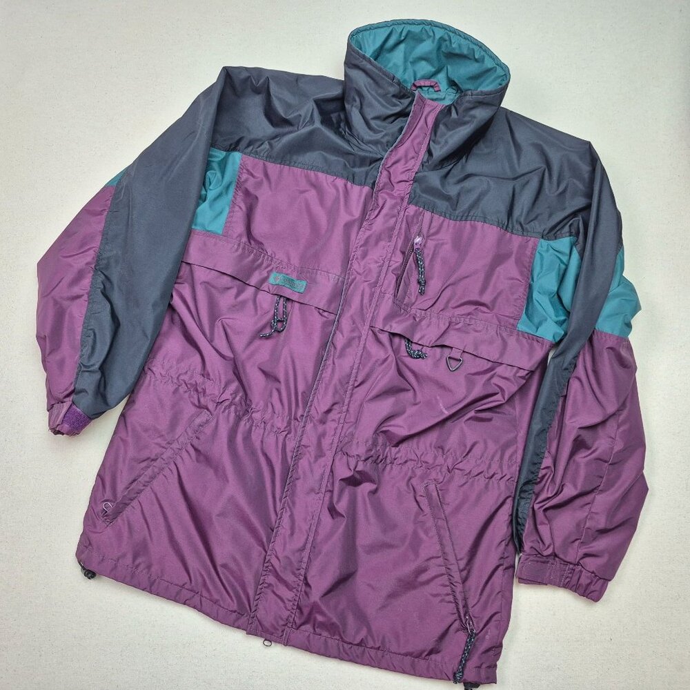 VTG Columbia Mens Waterproof Breathable Raincoat Ski Snowboard Jacket Purple Med